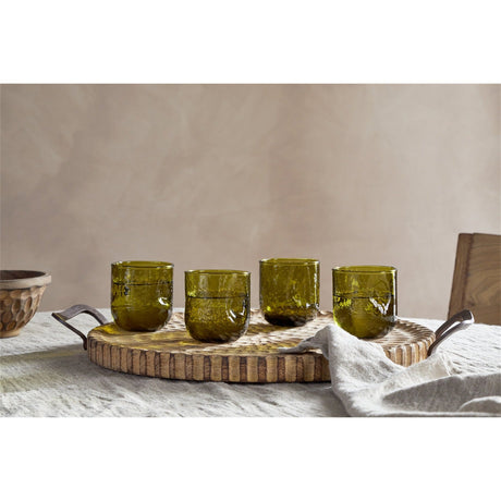 Chandani Short Hammered Tumblers - Green - Set of 4