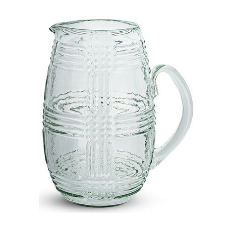 Kaanch Embossed Recycled Glass Jug - Clear
