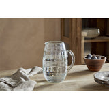 Kaanch Embossed Recycled Glass Jug - Clear