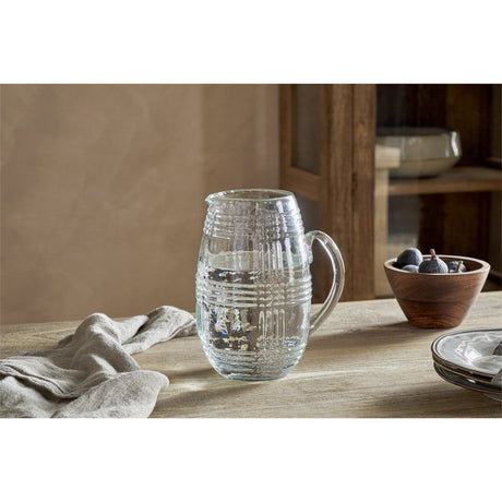 Kaanch Embossed Recycled Glass Jug - Clear