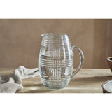 Kaanch Embossed Recycled Glass Jug - Clear