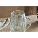 Kaanch Embossed Recycled Glass Jug - Clear
