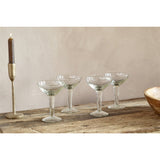 Yala Hammered Coupe Champagne Glasses - Clear - Set of 4