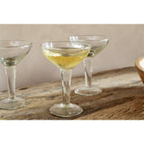 Yala Hammered Coupe Champagne Glasses - Clear - Set of 4