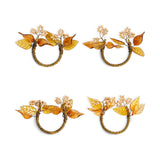 Parili Glass Napkin Rings - Natural & Rust - Set of 4
