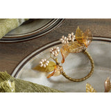 Parili Glass Napkin Rings - Natural & Rust - Set of 4