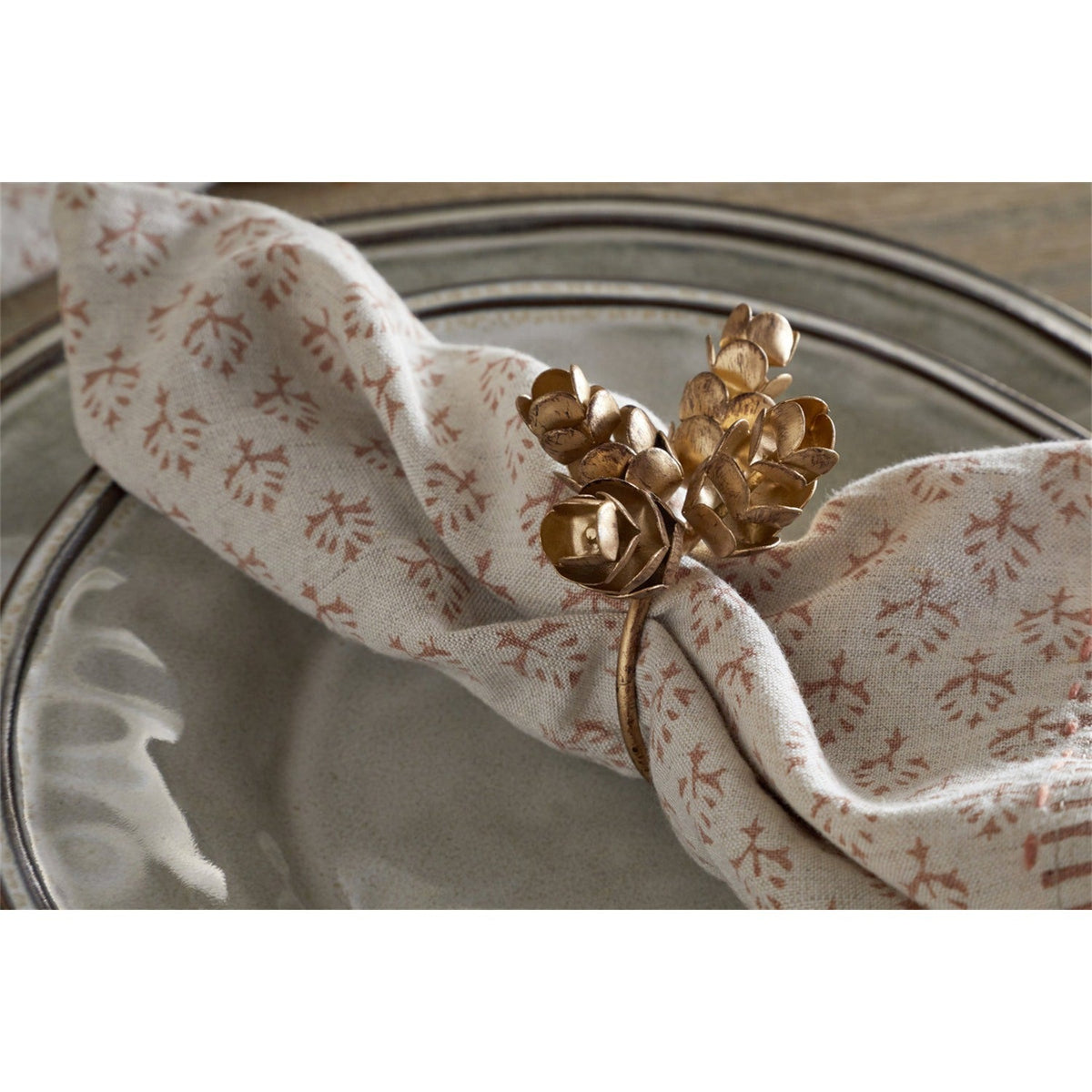 Beej Pinecone Napkin Rings - Antique Brass - Set of 4