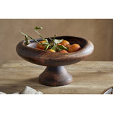 Sindar Charred Mango Wood Pedestal Fruit Bowl - Brown
