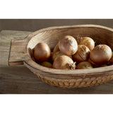 Pyaar Large Carved Mango Wood Serving Bowl - Natural