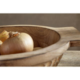 Pyaar Large Carved Mango Wood Serving Bowl - Natural