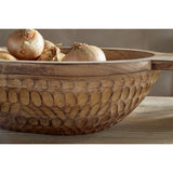 Pyaar Large Carved Mango Wood Serving Bowl - Natural