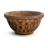 Pyaar Small Carved Mango Wood Serving Bowl - Natural