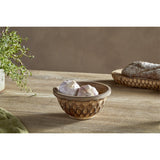 Pyaar Small Carved Mango Wood Serving Bowl - Natural