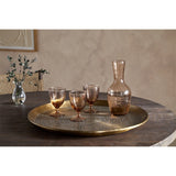 Dhanya Large Round Hammered Tray - Antique Brass