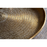 Dhanya Large Round Hammered Tray - Antique Brass