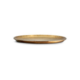 Dhanya Large Round Hammered Tray - Antique Brass