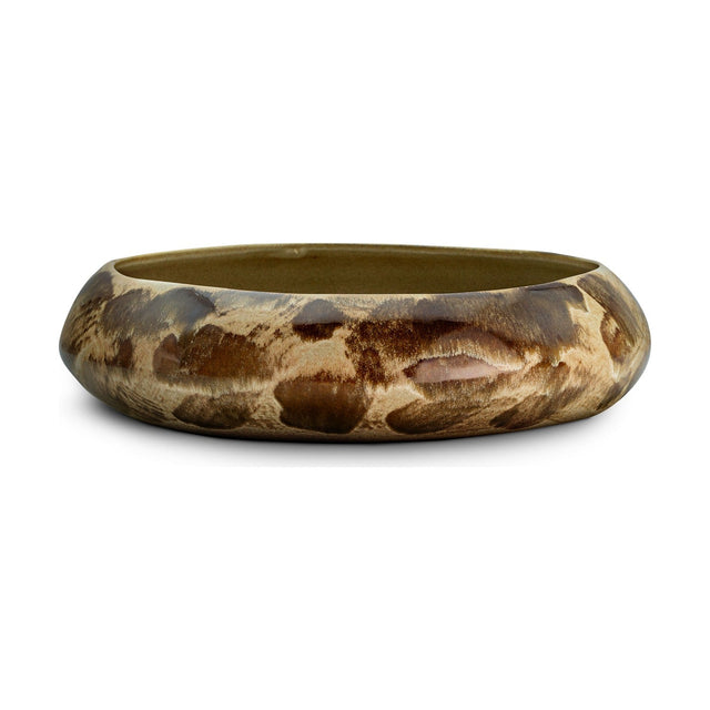 Terra Hand Painted Serving Bowl - Khaki Green