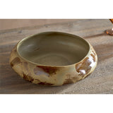 Terra Hand Painted Serving Bowl - Khaki Green