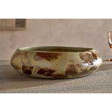 Terra Hand Painted Serving Bowl - Khaki Green