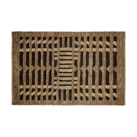 Pilvora 200 x 300cm Recycled Leather Rug - Black & Natural