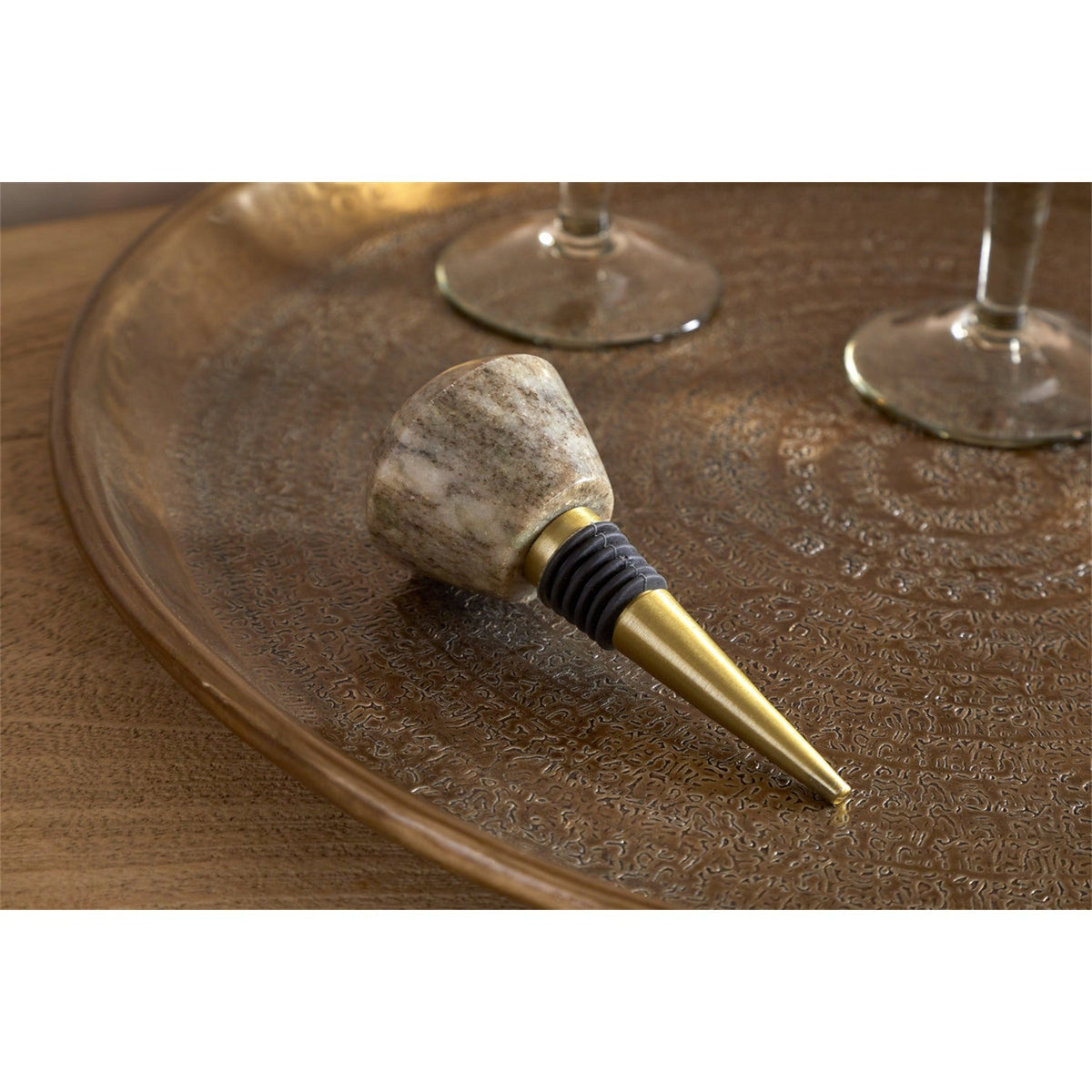 Sharaab Marble Bottle Stopper - Grey