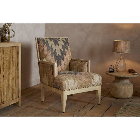 Chhavi Kilim Upholstered Armchair - Multi