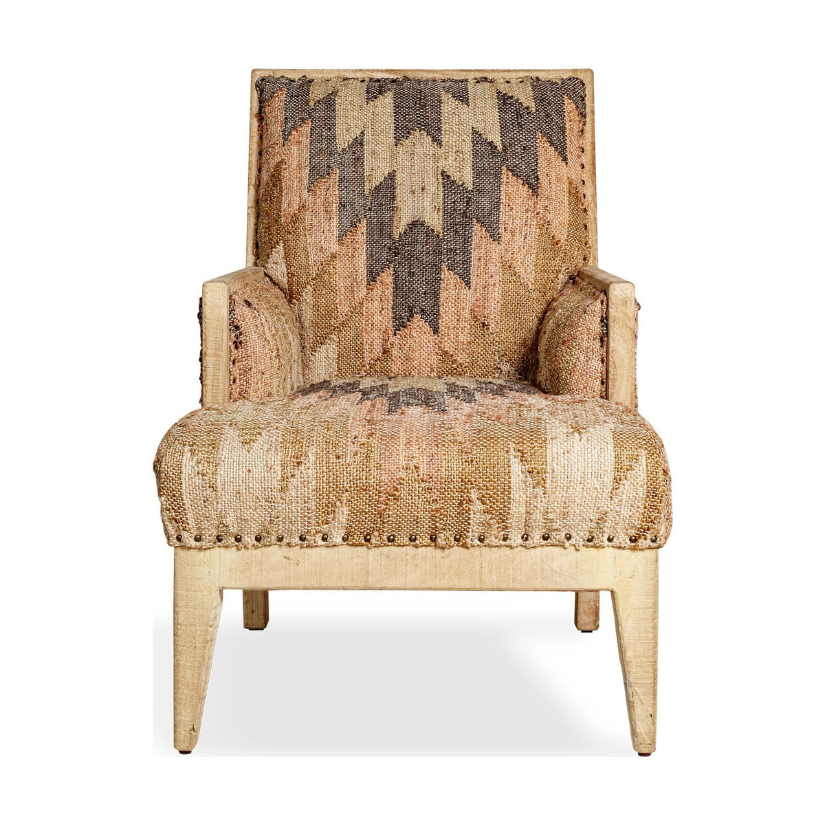 Chhavi Kilim Upholstered Armchair - Multi