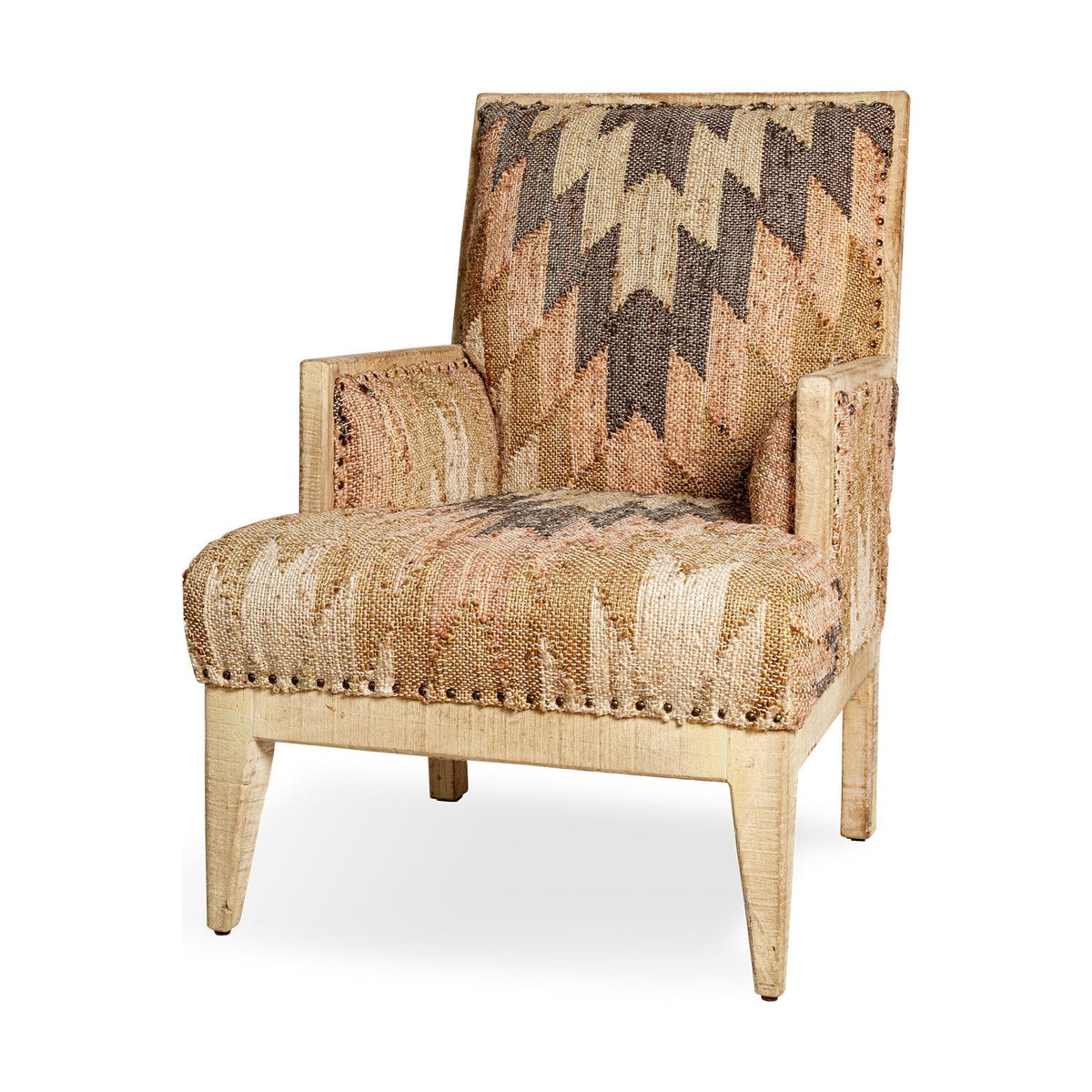 Chhavi Kilim Upholstered Armchair - Multi