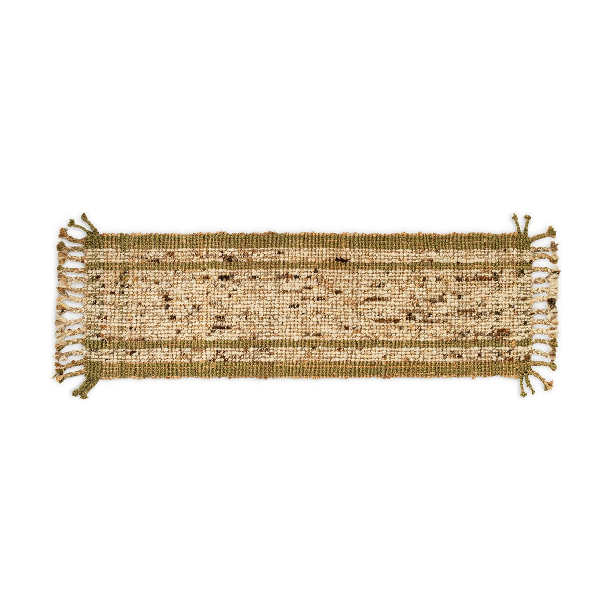 Kanta 66 x 200cm Jute & Tweed Runner Rug - Olive Green