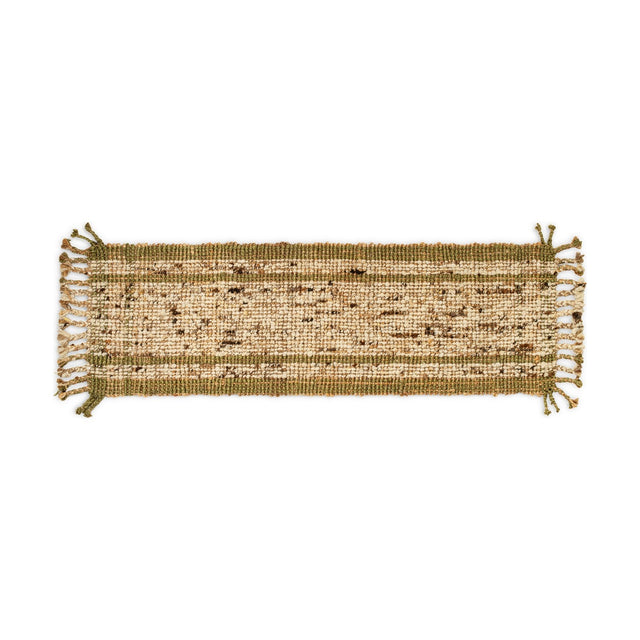 Kanta 66 x 200cm Jute & Tweed Runner Rug - Olive Green