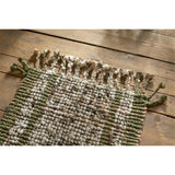 Kanta 66 x 200cm Jute & Tweed Runner Rug - Olive Green