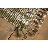Kanta 66 x 200cm Jute & Tweed Runner Rug - Olive Green