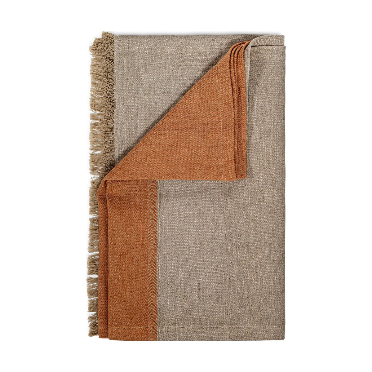 Geet Colour Block Table Runner - Natural & Rust