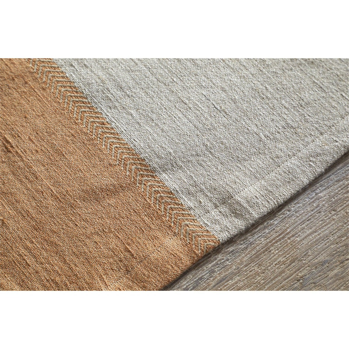 Geet Colour Block Table Runner - Natural & Rust
