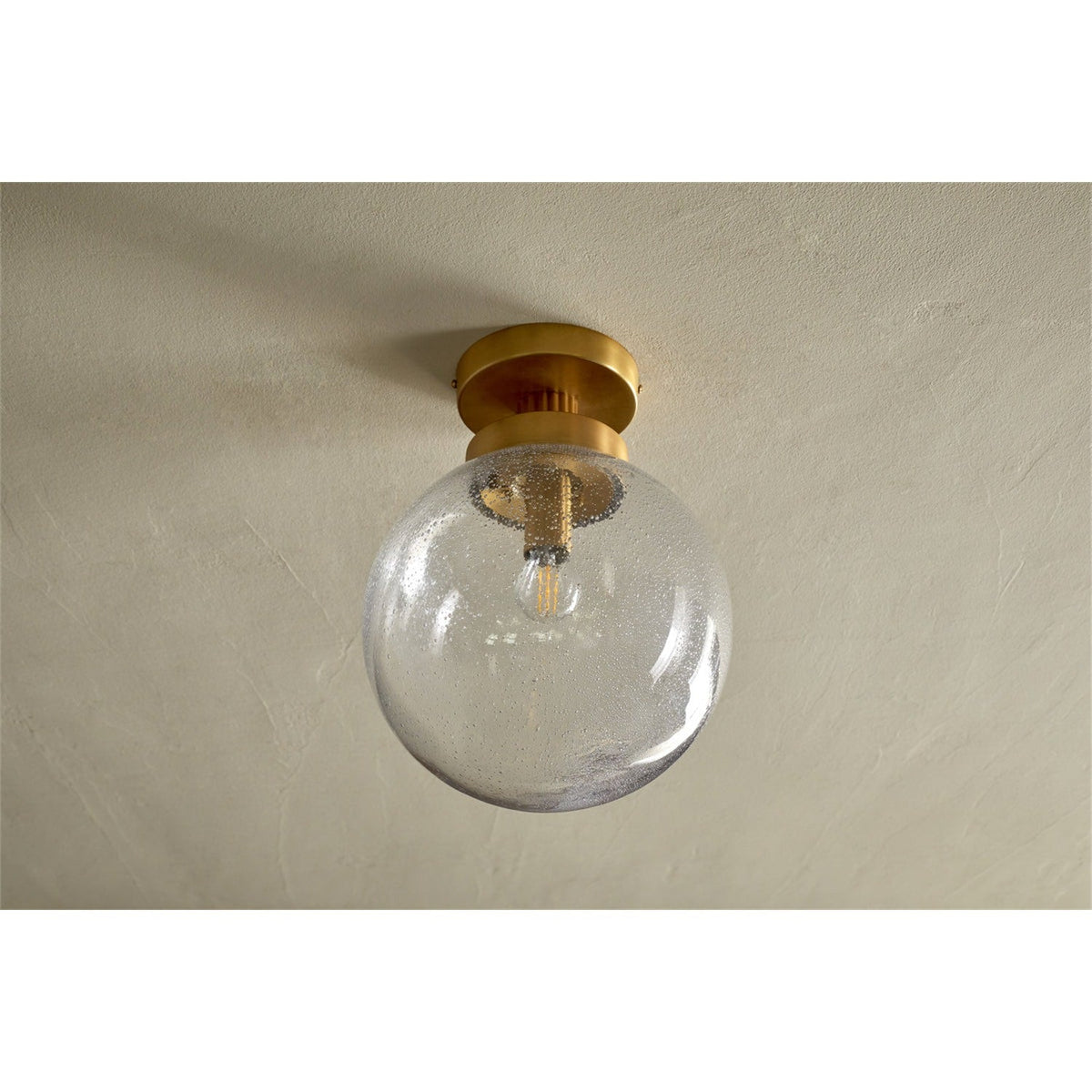 Jayeda Recycled Glass Flush Ceiling Light - Clear