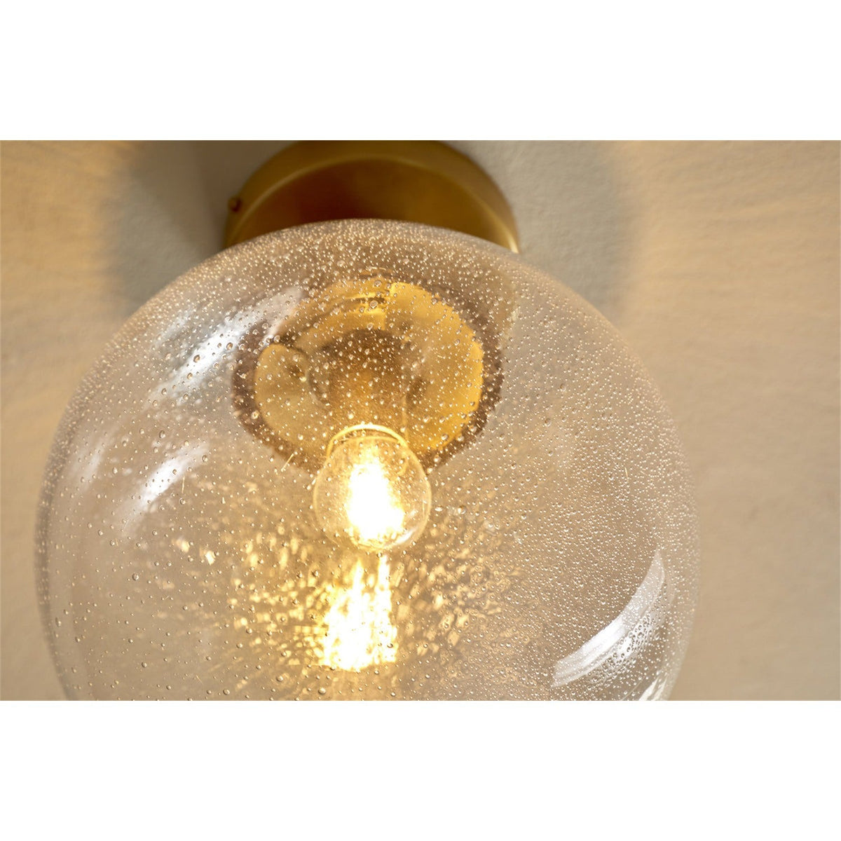 Jayeda Recycled Glass Flush Ceiling Light - Clear