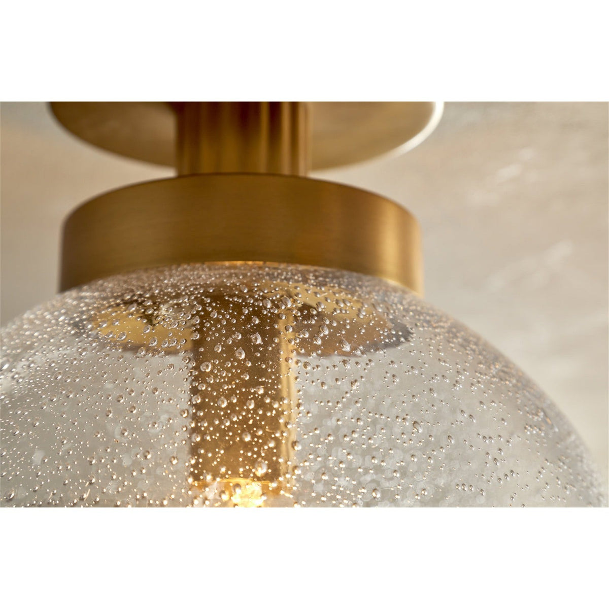 Jayeda Recycled Glass Flush Ceiling Light - Clear