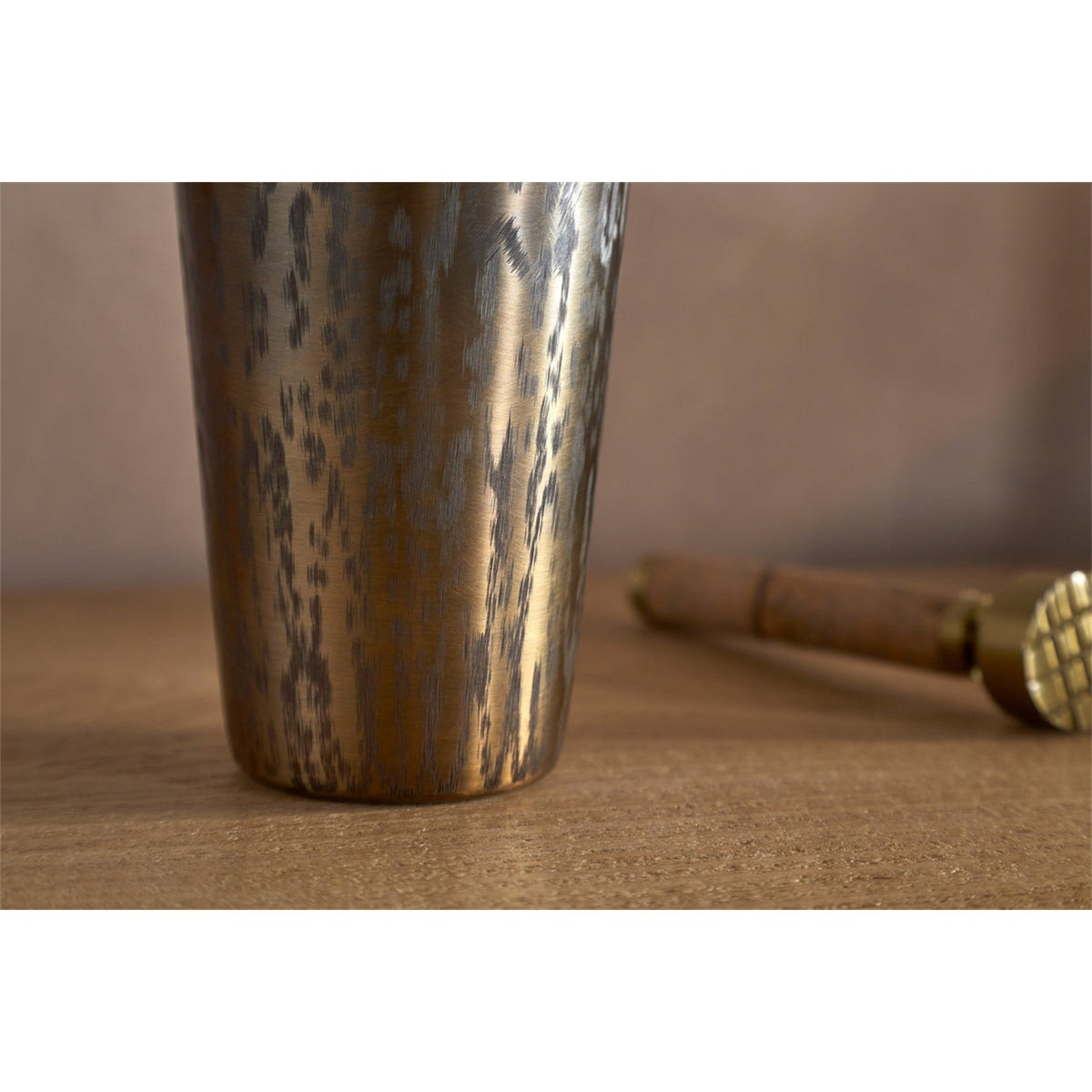 Dheema Etched Aluminium Cocktail Shaker - Bronze
