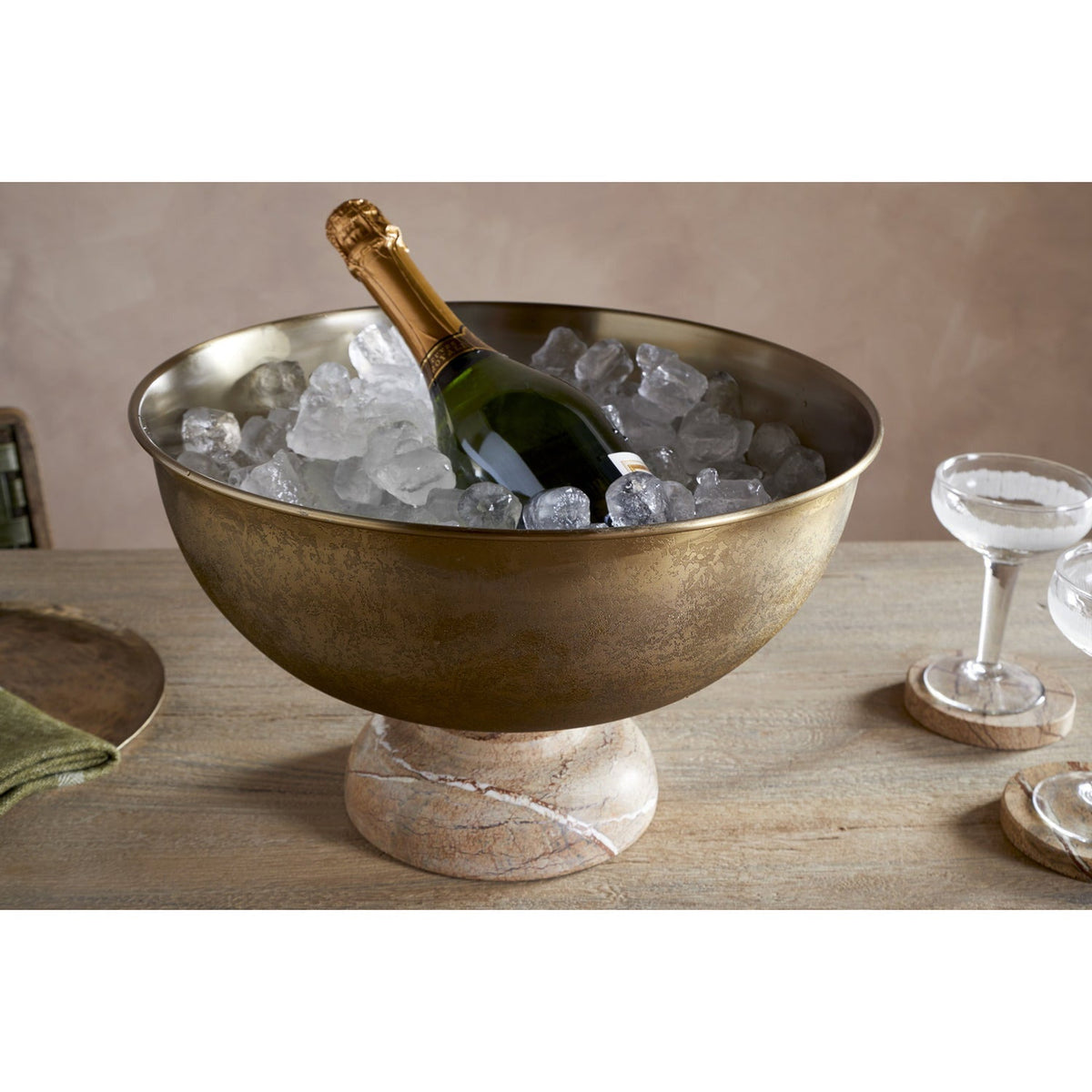 Amaya Marble Champagne Bucket - Aged Antique