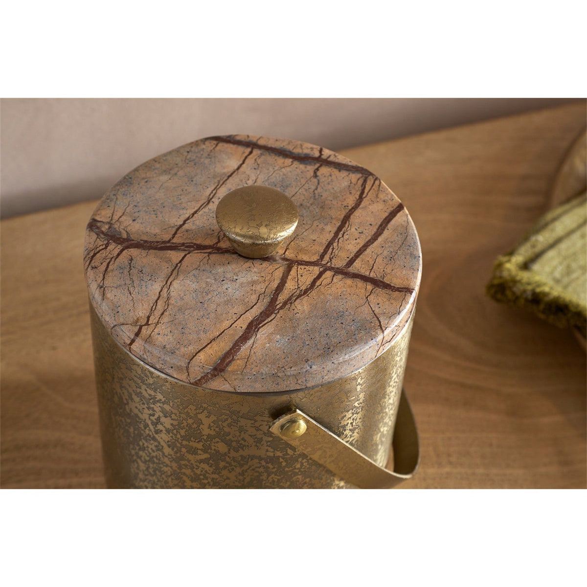 Amaya Marble Lidded Ice Bucket - Aged Antique