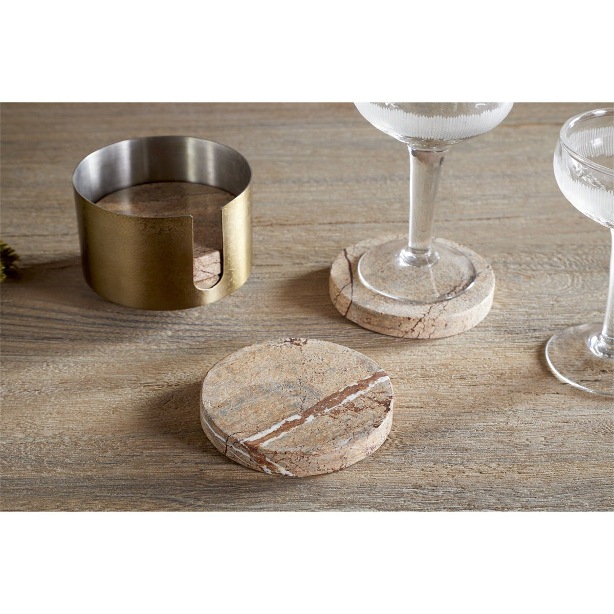 Amaya Marble Coasters - Aged Antique