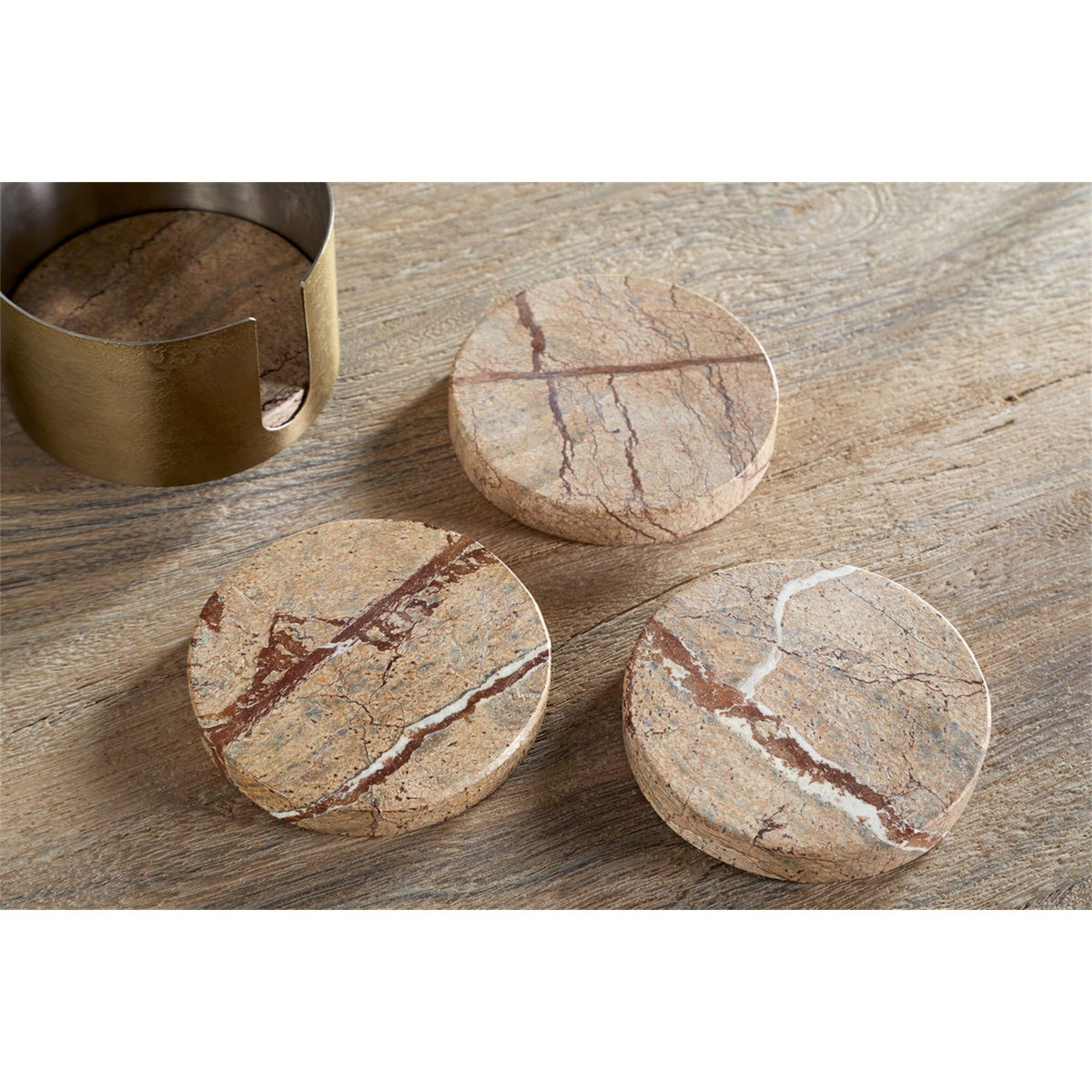 Amaya Marble Coasters - Aged Antique