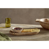 Pyaar Carved Mango Wood Serving Tray and Bowl - Natural