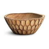 Pyaar Carved Mango Wood Serving Tray and Bowl - Natural