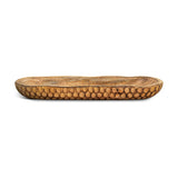 Pyaar Carved Mango Wood Serving Tray and Bowl - Natural