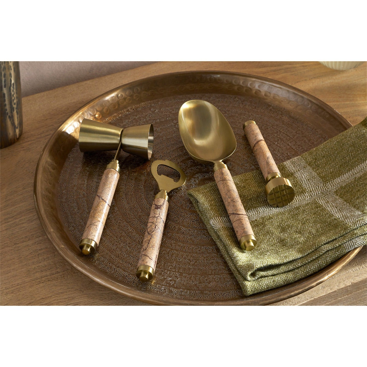 Amaya Marble Cocktail Set - Aged Antique - Set of 4