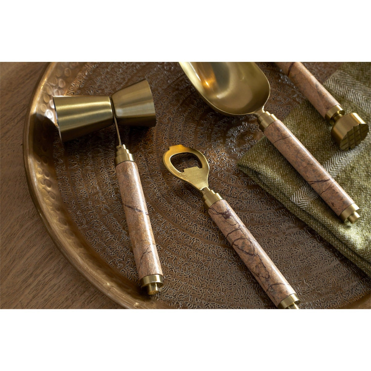 Amaya Marble Cocktail Set - Aged Antique - Set of 4
