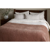 Nidra 220 x 140cm Velvet Quilted Bedspread - Rust