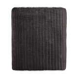 Nidra 220 x 240cm Velvet Quilted Bedspread - Charcoal