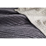 Nidra 220 x 240cm Velvet Quilted Bedspread - Charcoal